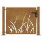 Preview: Gartentor 100x100 cm Cortenstahl Gras-Design