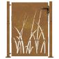 Preview: Gartentor 100x125 cm Cortenstahl Gras-Design