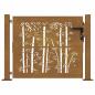 Preview: Gartentor 100x75 cm Cortenstahl Bambus-Design
