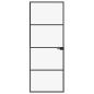 Preview: Innentür Schwarz 76x201,5 cm Hartglas & Aluminium Schlank