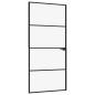 Preview: Innentür Schwarz 93x201,5 cm Hartglas & Aluminium Schlank