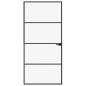 Preview: Innentür Schwarz 93x201,5 cm Hartglas & Aluminium Schlank