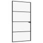 Preview: Innentür Schwarz 102x201,5 cm Hartglas & Aluminium Schlank