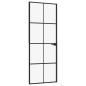 Preview: Innentür Schwarz 76x201,5 cm Hartglas & Aluminium Schlank