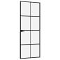 Preview: Innentür Schwarz 76x201,5 cm Hartglas & Aluminium Schlank