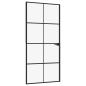 Preview: Innentür Schwarz 93x201,5 cm Hartglas & Aluminium Schlank