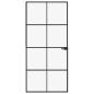 Preview: Innentür Schwarz 93x201,5 cm Hartglas & Aluminium Schlank