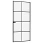 Preview: Innentür Schwarz 93x201,5 cm Hartglas & Aluminium Schlank