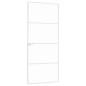 Preview: Innentür Weiß 83x201,5 cm Hartglas & Aluminium Schlank