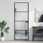 Preview: ARDEBO.de - Innentür Schlank Schwarz 76x201,5 cm Hartglas und Aluminium