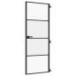 Preview: Innentür Schlank Schwarz 76x201,5 cm Hartglas und Aluminium