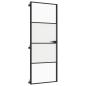 Preview: Innentür Schlank Schwarz 76x201,5 cm Hartglas und Aluminium