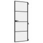 Preview: Innentür Schlank Schwarz 76x201,5 cm Hartglas und Aluminium