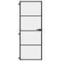 Preview: Innentür Schlank Schwarz 76x201,5 cm Hartglas und Aluminium