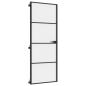 Preview: Innentür Schlank Schwarz 76x201,5 cm Hartglas und Aluminium