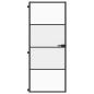 Preview: Innentür Schlank Schwarz 83x201,5 cm Hartglas & Aluminium