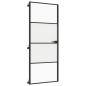 Preview: Innentür Schlank Schwarz 83x201,5 cm Hartglas & Aluminium
