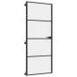 Preview: Innentür Schlank Schwarz 83x201,5 cm Hartglas & Aluminium