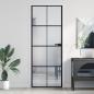 Preview: ARDEBO.de - Innentür Schlank Schwarz 76x201,5 cm Hartglas und Aluminium