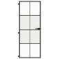 Preview: Innentür Schlank Schwarz 76x201,5 cm Hartglas und Aluminium