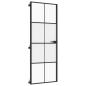 Preview: Innentür Schlank Schwarz 76x201,5 cm Hartglas und Aluminium