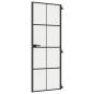 Preview: Innentür Schlank Schwarz 76x201,5 cm Hartglas und Aluminium