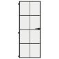 Preview: Innentür Schlank Schwarz 76x201,5 cm Hartglas und Aluminium