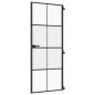 Preview: Innentür Schlank Schwarz 83x201,5 cm Hartglas & Aluminium