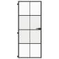 Preview: Innentür Schlank Schwarz 83x201,5 cm Hartglas & Aluminium