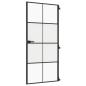 Preview: Innentür Schlank Schwarz 93x201,5 cm Hartglas & Aluminium
