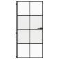 Preview: Innentür Schlank Schwarz 93x201,5 cm Hartglas & Aluminium