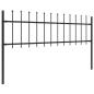 Preview: Gartenzaun mit Speerspitze Stahl 1005 x 60 cm Schwarz