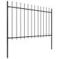 Preview: Gartenzaun mit Speerspitze Stahl 1506 x 120 cm Schwarz