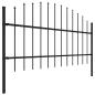 Preview: Gartenzaun mit Speerspitze Stahl 1172 x 100 cm Schwarz