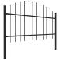 Preview: Gartenzaun mit Speerspitze Stahl 1673 x 125 cm Schwarz