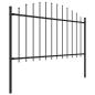 Preview: Gartenzaun mit Speerspitze Stahl 504 x 150 cm Schwarz