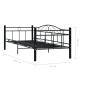 Preview: Tagesbett-Rahmen Schwarz Metall 90×200 cm