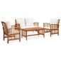 Preview: ARDEBO.de - 4-tlg. Garten-Lounge-Set mit Auflagen Massivholz Akazie