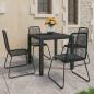 Preview: ARDEBO.de - 5-tlg. Garten-Essgruppe PVC Rattan Schwarz