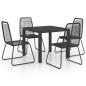 Preview: 5-tlg. Garten-Essgruppe PVC Rattan Schwarz