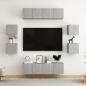 Preview: ARDEBO.de - 8-tlg. TV-Schrank-Set Betongrau Holzwerkstoff