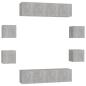 Preview: 8-tlg. TV-Schrank-Set Betongrau Holzwerkstoff