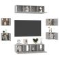 Preview: 8-tlg. TV-Schrank-Set Betongrau Holzwerkstoff