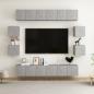 Preview: ARDEBO.de - 10-tlg. TV-Schrank-Set Betongrau Holzwerkstoff