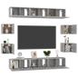 Preview: 10-tlg. TV-Schrank-Set Betongrau Holzwerkstoff