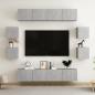 Preview: ARDEBO.de - 8-tlg. TV-Schrank-Set Betongrau Holzwerkstoff