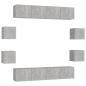 Preview: 8-tlg. TV-Schrank-Set Betongrau Holzwerkstoff