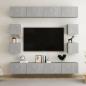Preview: ARDEBO.de - 8-tlg. TV-Schrank-Set Betongrau Holzwerkstoff