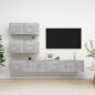 Preview: ARDEBO.de - 4-tlg. TV-Schrank-Set Betongrau Holzwerkstoff