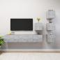 Preview: ARDEBO.de - 6-tlg. TV-Schrank-Set Betongrau Holzwerkstoff